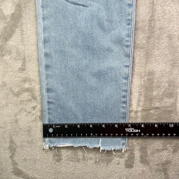 Paige Jeans Womens 31 Blue Hoxton Slim Crop Light Wash High Rise Frayed Denim - Picture 8 of 16
